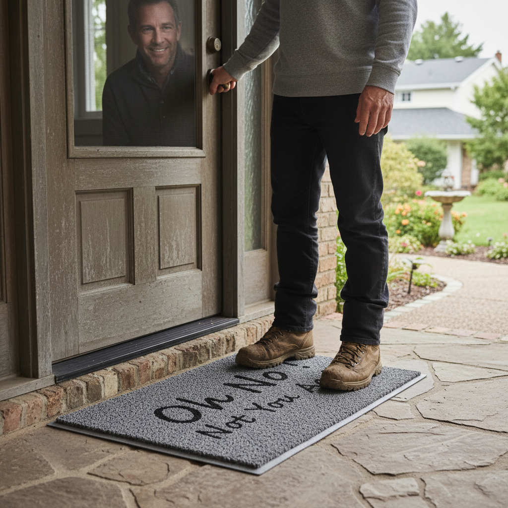 Premium Durable PVC Looper Floor Mat with Unique Design and Humorous Sayings for Home and Vehicle Use