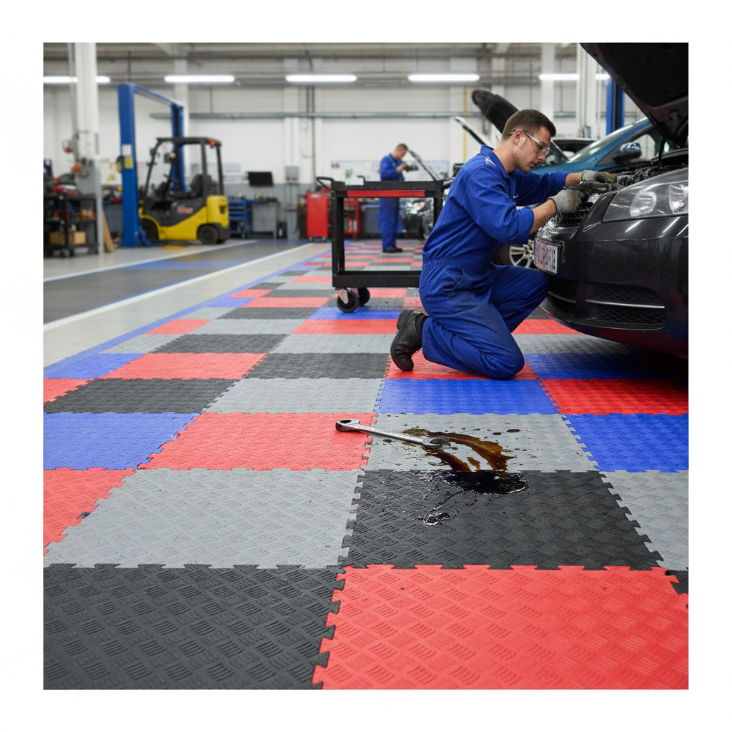 Premium Modular Interlocking Solid Floor Tiles - Durable, Easy Installation, Non-Slip for Commercial and Industrial Use