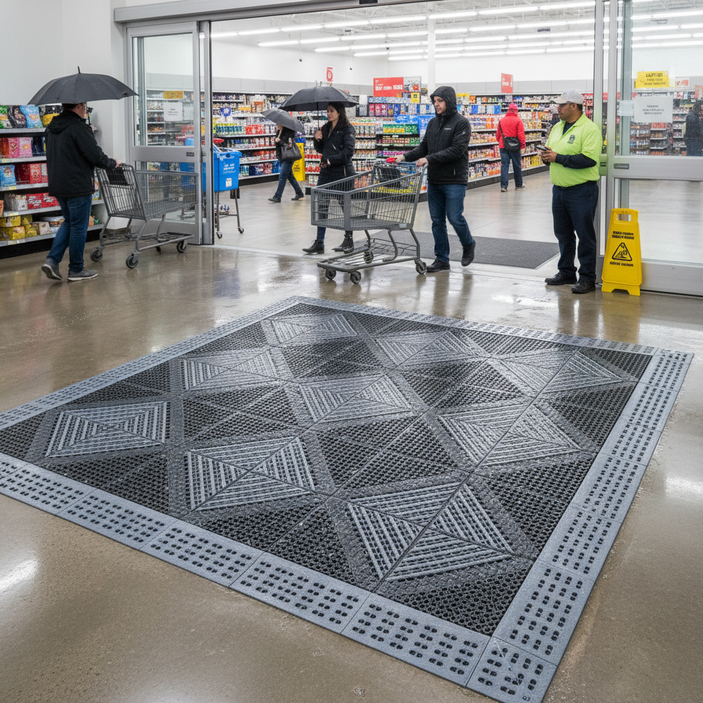 Premium Heavy Duty 3-in-1 All Season Modular Entrance Mat with Effective Drainage and Bevelled Edging for Safety