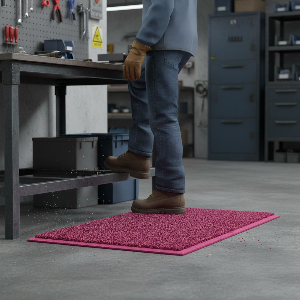 Premium Indoor Spaghetti Doormat with Non-Slip Backing, Easy to Clean, and Multiple Size Options in Vibrant Pink