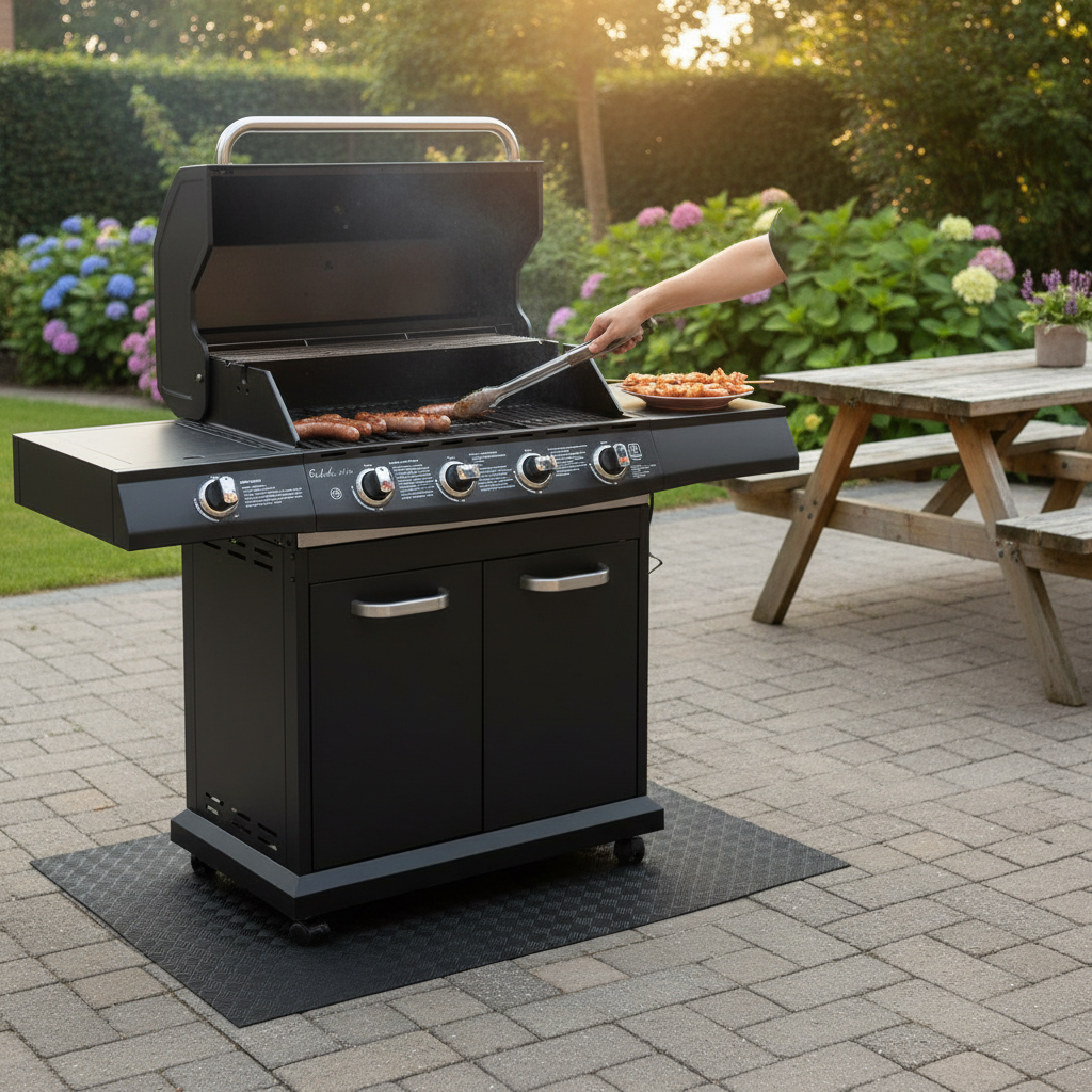 Premium Heavy Duty Eco-Friendly BBQ Floor Protection Mat - 120cm x 80cm, Durable and Heat-Resistant for Indoor and Outdoor Use