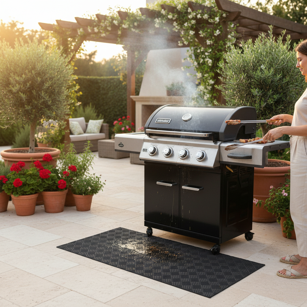 Premium Eco-Friendly BBQ Floor Protection Mat for Outdoor Grilling - Durable and Easy to Clean in Custom Sizes