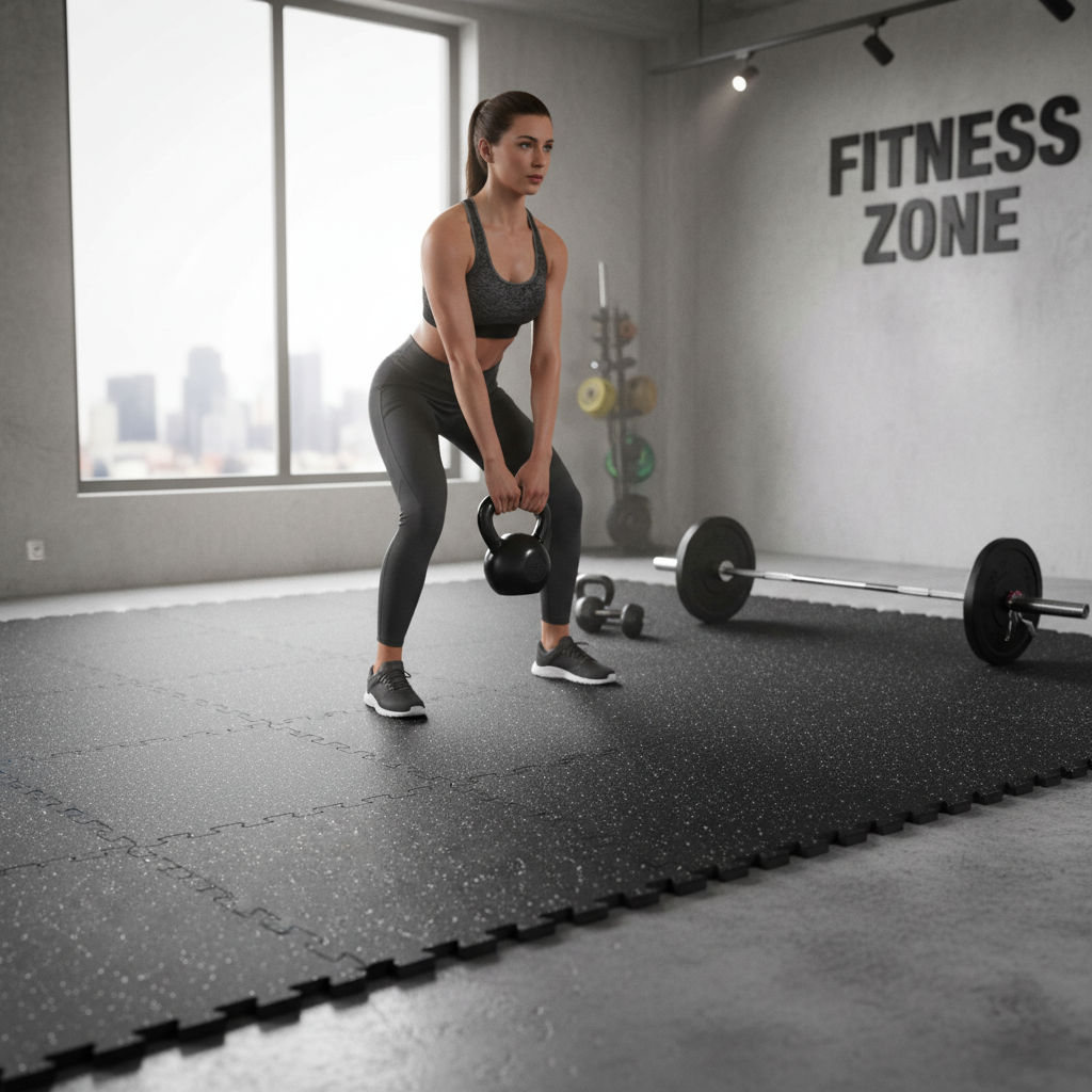 Premium Heavy Duty 100% Rubber Gym Flooring Mat 50cm x 50cm - 6mm Thick for Versatile Applications