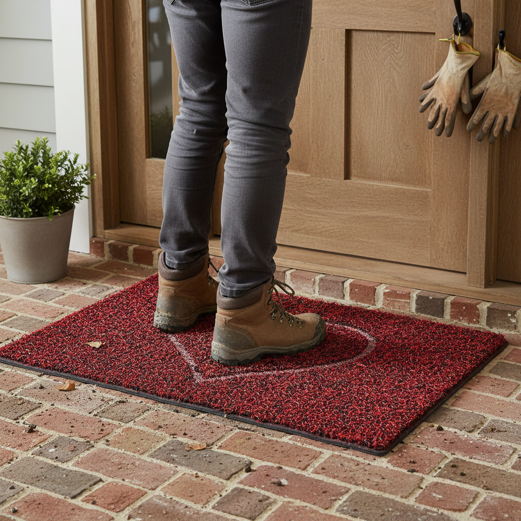 Premium Embossed Heart Spaghetti Door Mat - Non-Slip Backing, Durable & Easy to Clean, Available in Multiple Sizes