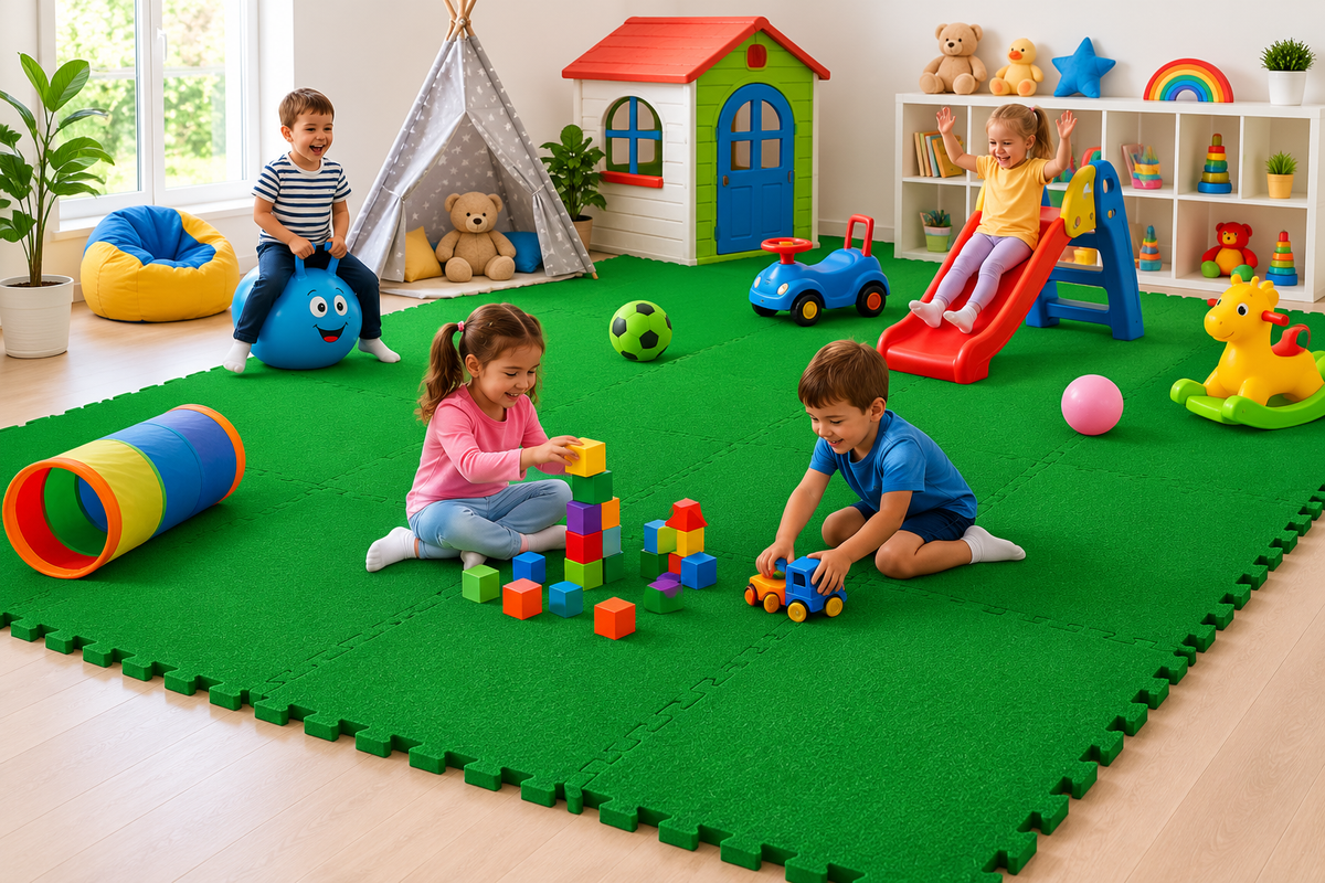 Interlocking Artificial Grass Tile 1m x 1m x 18mm – image 1 of 5