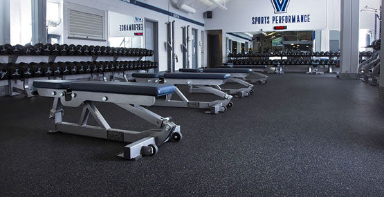 Premium Rubber Gym Flooring Roll - Heavy Duty, Non-Slip, Shock Absorbing Fitness Flooring for Home & Commercial Gyms