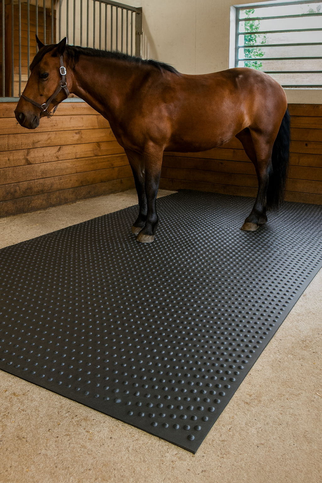 Bubbletop Rubber Stable Matting - Comfort & Safety for Horses, Non-Slip, Impact Absorbing, Easy to Clean, Durable Equine Floor Mats