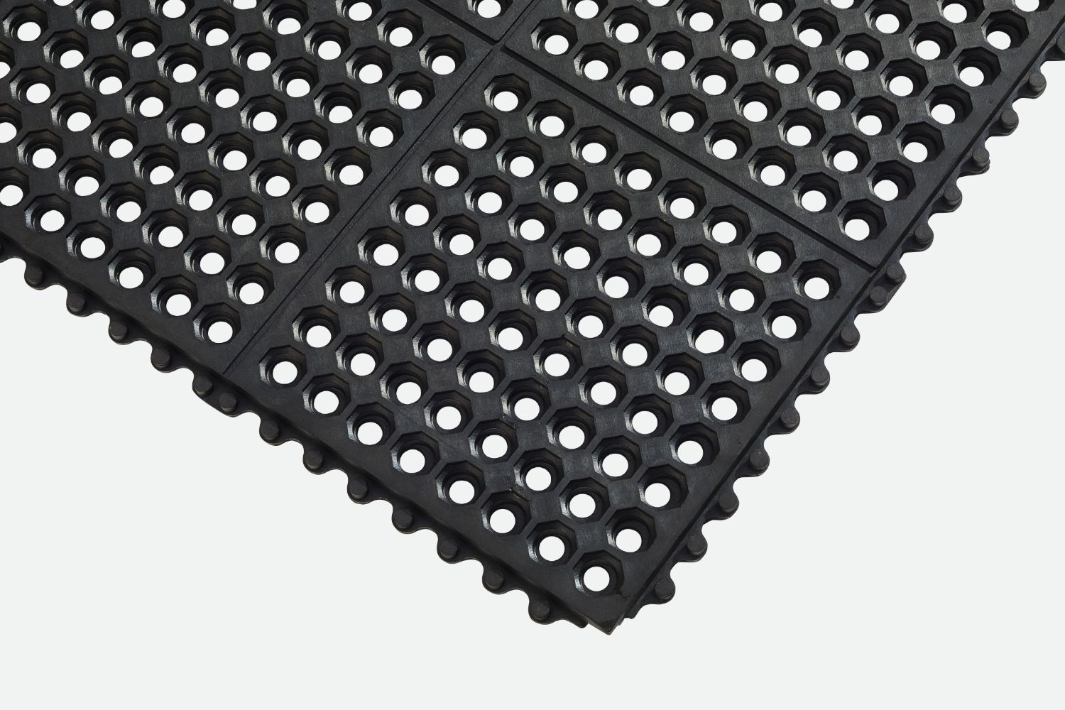 Interlocking Rubber Matting with Drainage Holes - Non-Slip Decking Flooring for Outdoor Safety & Durability