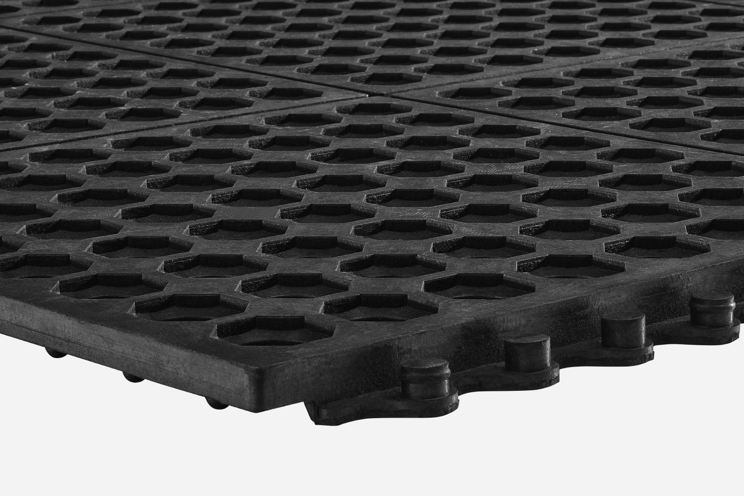 Interlocking Rubber Matting with Drainage Holes - Non-Slip Decking Flooring for Outdoor Safety & Durability