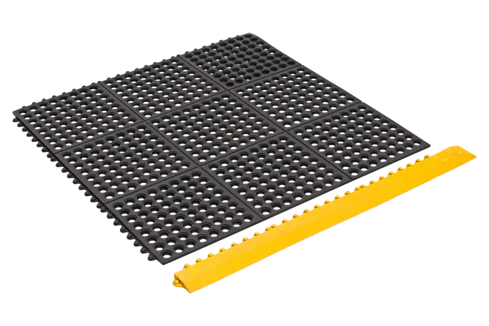 Interlocking Rubber Matting with Drainage Holes - Non-Slip Decking Flooring for Outdoor Safety & Durability