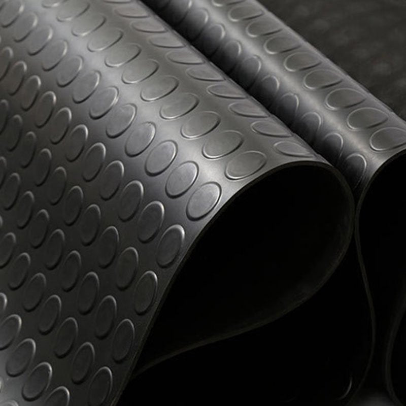 Black Non Slip Rubber Flooring Round Dot
