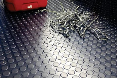 Dark Slate Gray Non Slip Rubber Floor Matting Heavy Duty Dot Stud Penny Pattern