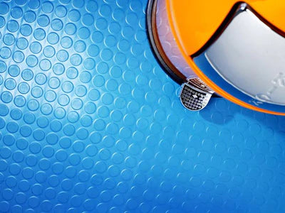 Steel Blue Round Dot Anti Slip Mats Safety Flooring Rolls