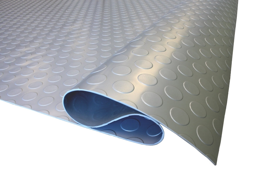 Non Slip Rubber Flooring Rolls Studded Dot Penny Pattern Heavy Duty - expressmatting.co.uk