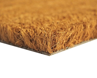 Coir Doormat Heavy Duty Plain Natural 17mm 1m And 2m Wide Any Size Mat - Slip Not Co Uk