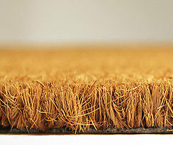 Coir Doormat Heavy Duty Plain Natural 17mm 1m And 2m Wide Any Size Mat - Slip Not Co Uk