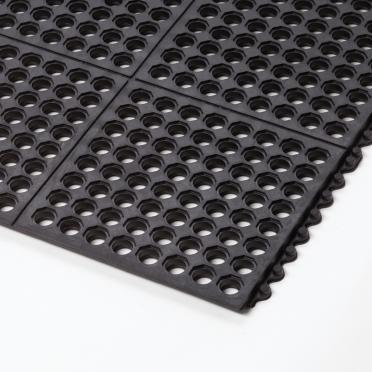 Dark Slate Gray Non Slip Rubber Link Mats with Drainage Holes