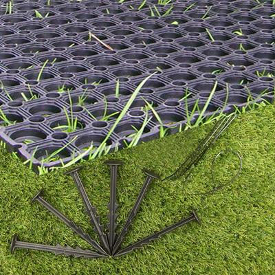 Dark Olive Green Rubber Grass Mats 23mm 150x100cms with Pegs and Ties