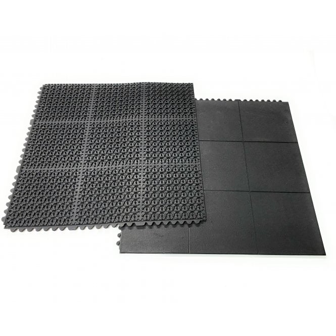 Dark Slate Gray Interlocking Rubber Garage Floor Tiles